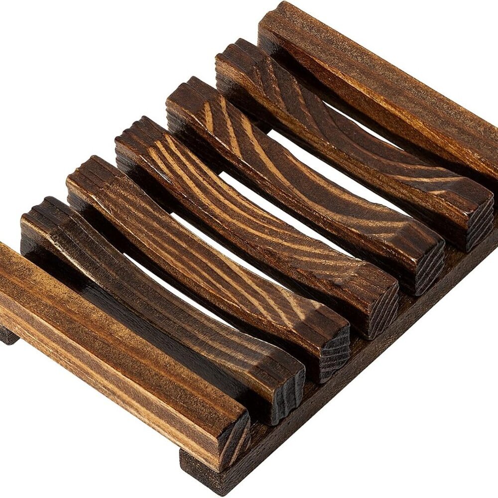 Natural Wooden Soap Dish Soap Saver Holder Soap Tray for Bathroom, Biodegradable